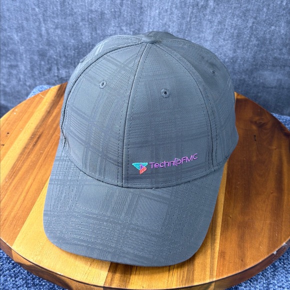 Cap America Golf Hat Mens OSFA Charcoal Grey Plaid TechnipFMC Adjustable Cap